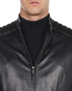 کاپشن چرم سرشانه رولتی مشکی NL16 - Image 2