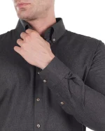 پیراهن PW6 پشمی ذغالی ساده - Image 4