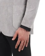 کت تک B86 یقه ناچ کبریتی طوسی - Image 3