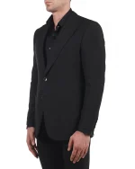 کت تک یقه پیک مشکی B97 - Image 3