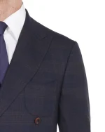 کت تک BD26 دبل برست یقه پیک بلوبلک چهارخانه - Image 2