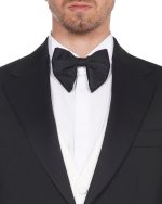 کت و شلوار یقه SW48 ناچ ساتن مشکی ژیله طرحدار سفید - Image 2