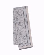 شال گردن کرم طوسی طرحدار M1 - Image 2