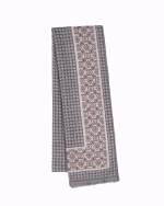شال گردن طوسی کرم طرحدار