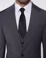 کت و شلوار و ژیله SW74 یقه ناچ BAZZELLI STYLE طوسی - Image 2