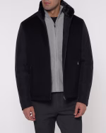 کاپشن N42 یقه خزدار ایستاده WOOL مشکی