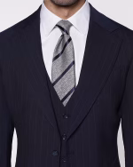 کت و شلوار و ژیله‌ SW73 یقه ناچ دیپلمات بلوبلک - Image 3