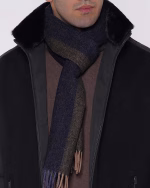 کاپشن N42 یقه خزدار ایستاده WOOL یشمی - Image 4