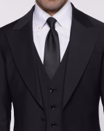 کت و شلوار و ژیله SW72 یقه پیک BAZZELLI STYLE مشکی - Image 2