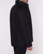 کاپشن N39 کلاهدار چهار جیب مشکی - Image 5