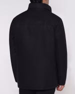 کاپشن N39 کلاهدار چهار جیب مشکی - Image 6