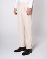 شلوار Stefano Style T113 پلیسه پاکتی کرم روشن - Image 2