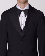 کت و شلوار و ژیله S200 یقه پیک ساتن Bazzelli Style مشکی - Image 3