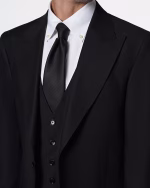 کت و شلوار و ژیله S207 یقه پیک تمام بانتو مشکی - Image 3
