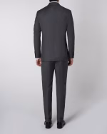 کت و شلوار و ژیله SV32 یقه پیک بانتو دوزی Wool طوسی تیره - Image 4